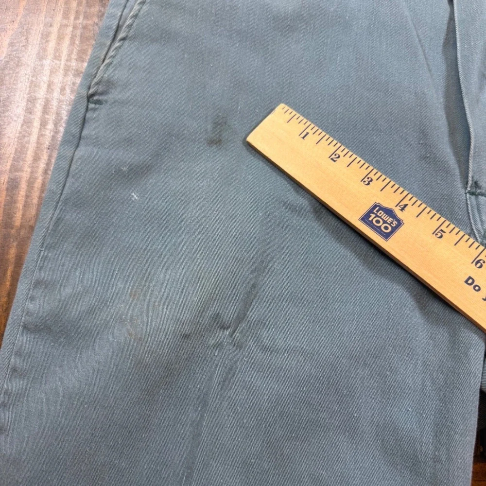 Vintage LL Bean Mens 34x32 Chino Pants Sage Green Straight Leg Made in USA - Picture 6 of 10